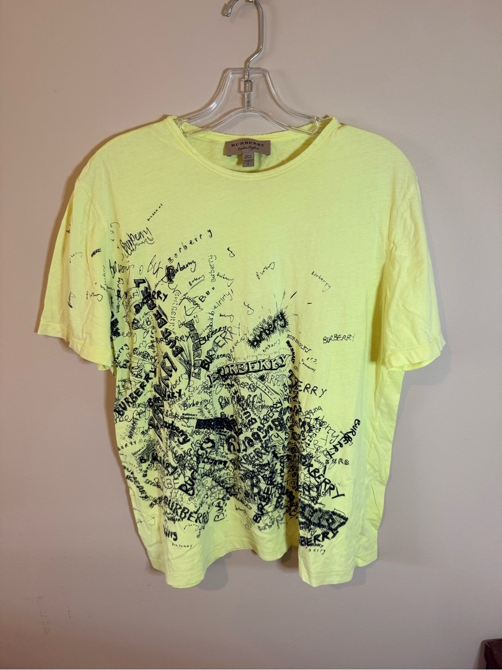 Burberry Neon Yellow  Graphic Tee